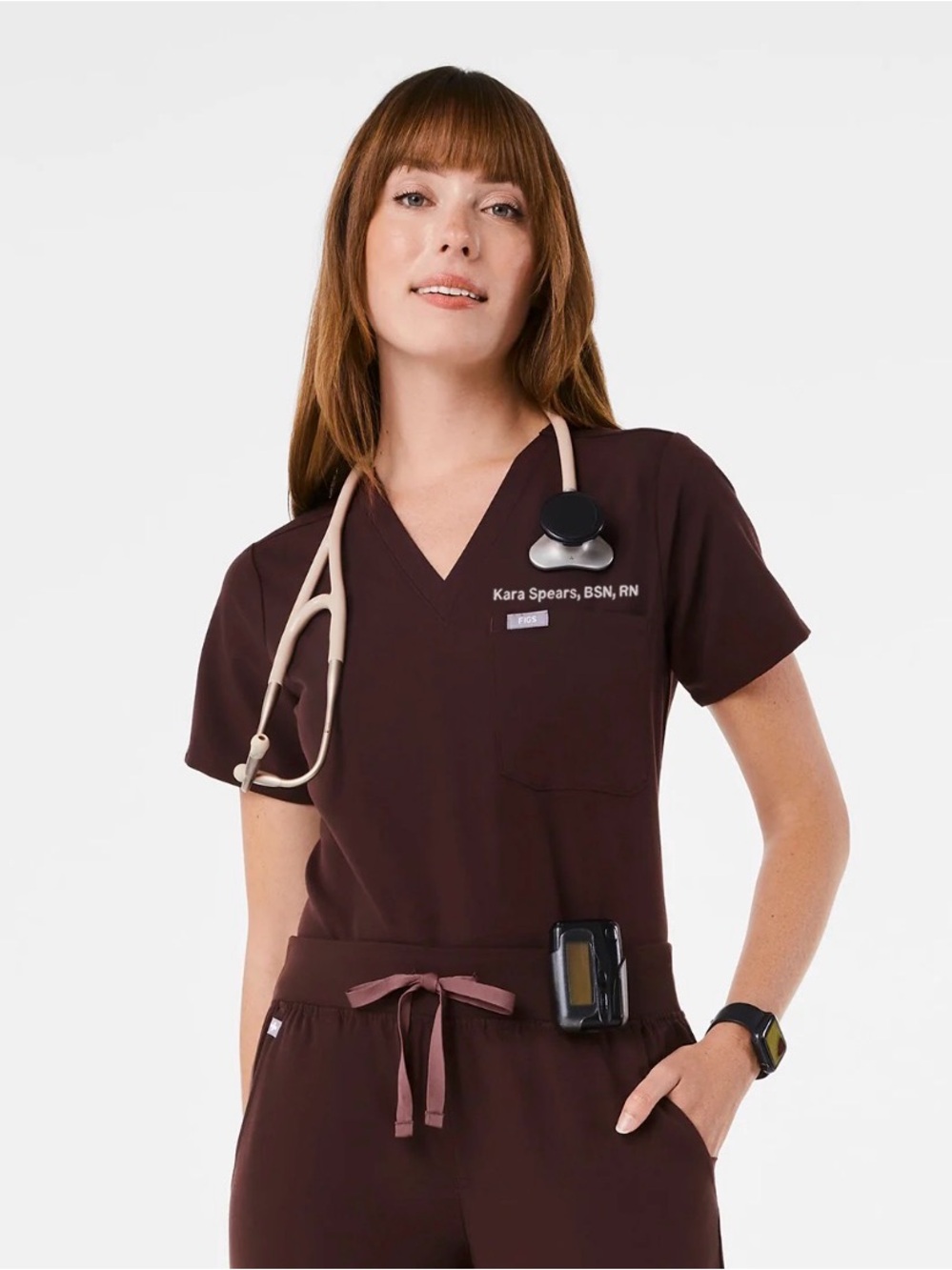 Figs caterina one pocket scrub top - espresso - Picture 3 of 3